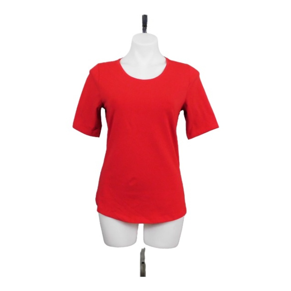 Denim & Co. Essentials AnyWear Jersey Top, Red, XX-Small